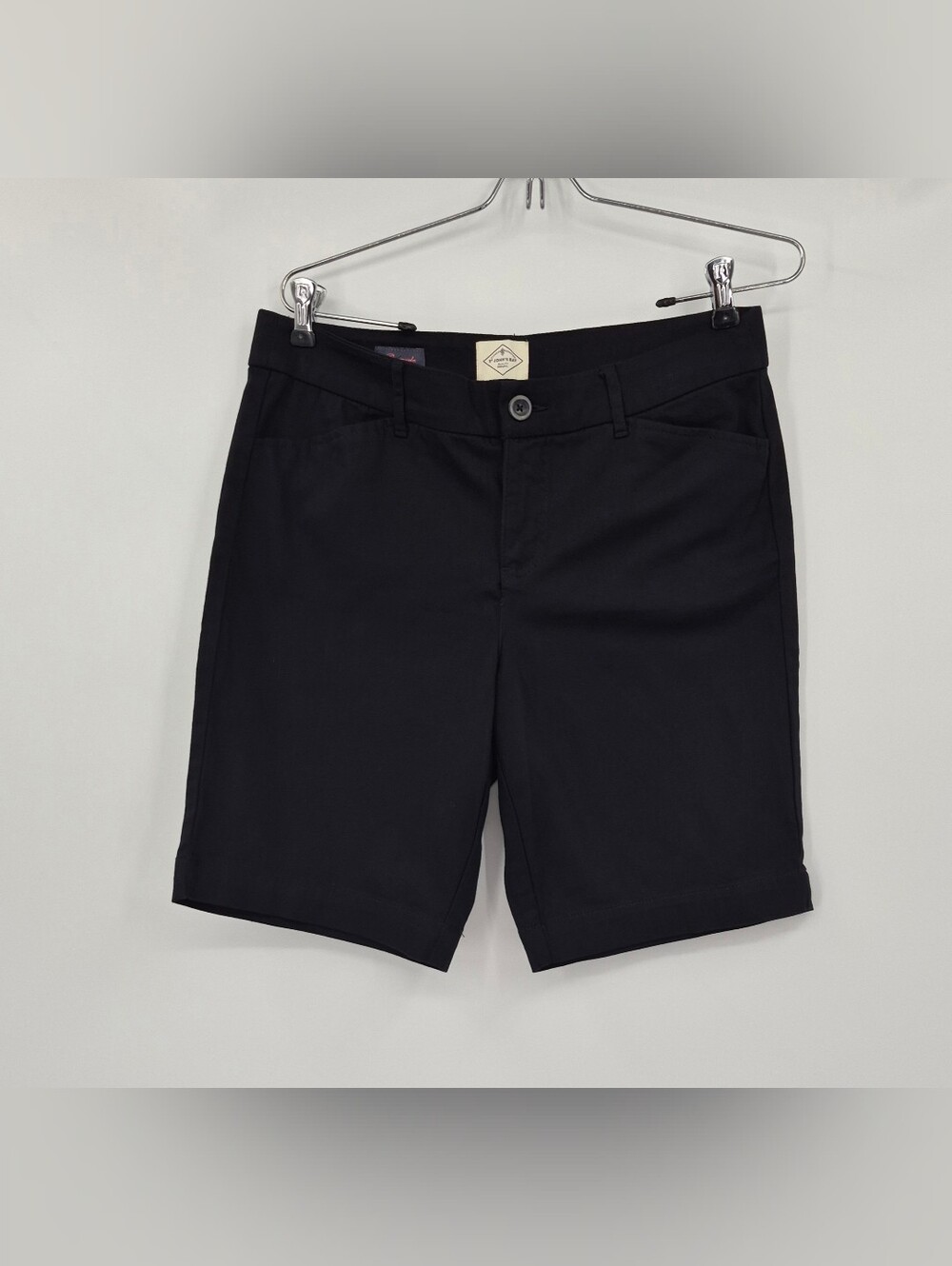 St. John's Bay Women's Secretly Slender Black Bermuda Shorts size 12P
